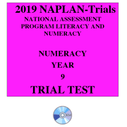2019 Kilbaha NAPLAN Trial Test Year 9 - Numeracy - Hard Copy